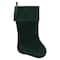 19" Traditional Velvet Christmas Stocking, Green